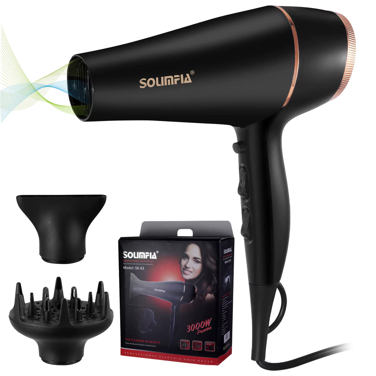 Sèche-Cheveux Professionnel SK-63 – Puissance 3000W